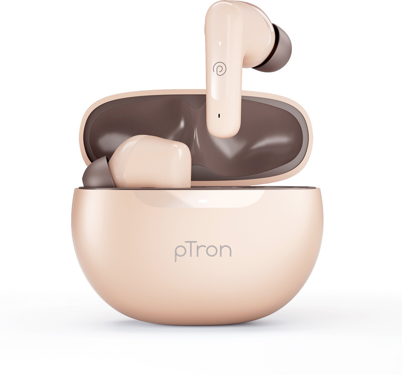 Ptron Bassbuds Vibe W/ 34 Hrs Playback,Clear Calls,13Mm Dynamic Drivers,Bluetooth V5.3 Bluetooth(Brown, True Wireless)