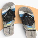 Bahamas Men Flip Flops(Black, Grey , 8)