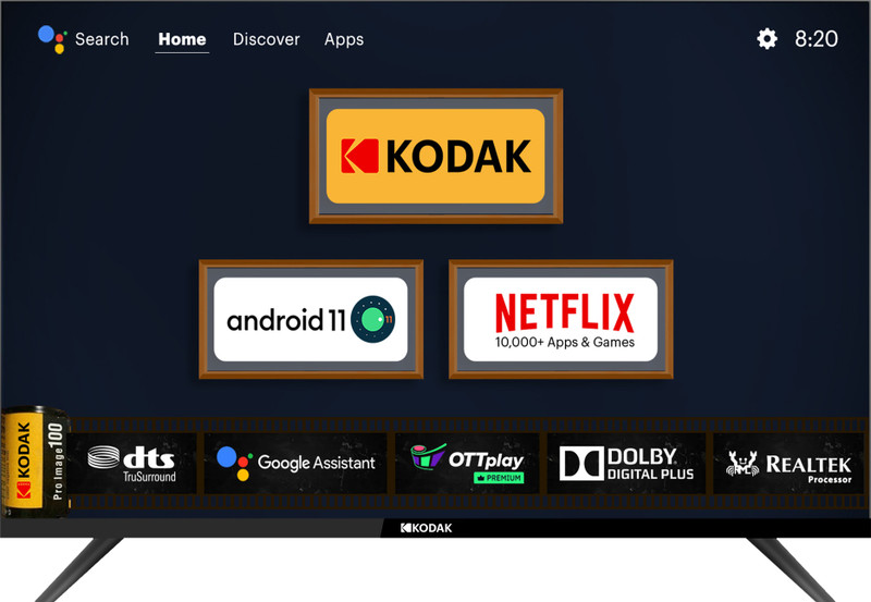 Kodak 108 Cm (43 Inch) Full Hd Led Smart Android Tv With Android 11 And Dolby Digital Plus(439X5081)