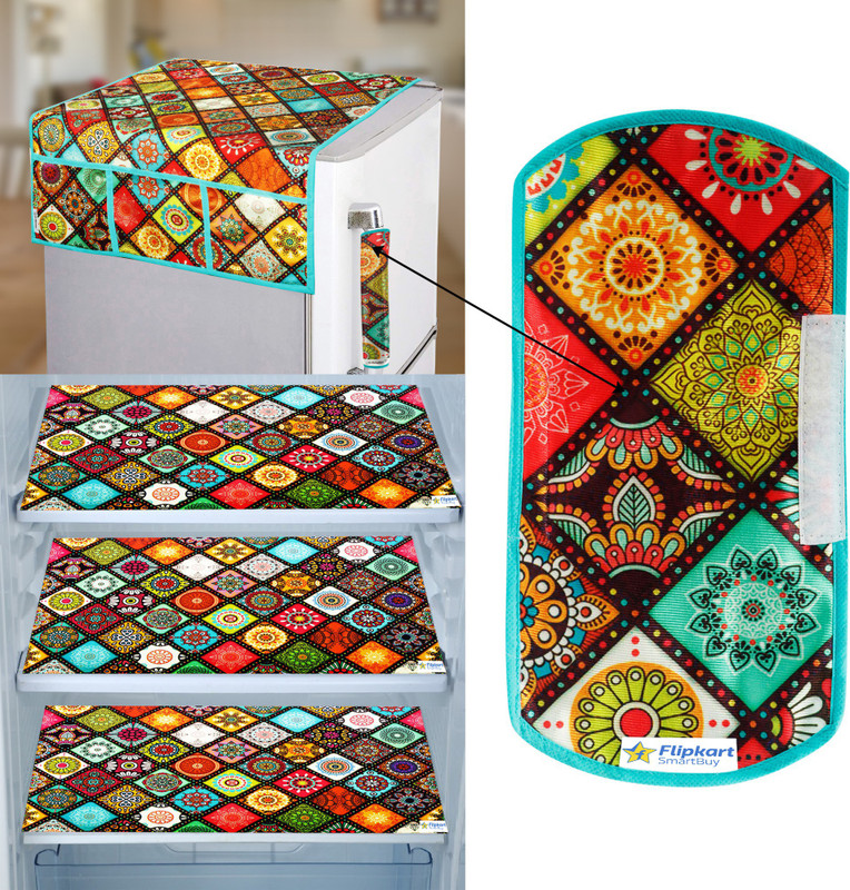 Flipkart Smartbuy Refrigerator Cover(Width: 99 Cm, Red Green)