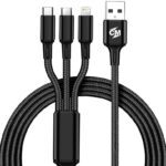 Callmate 3-In-1 Cable 2 A 1 M 3 In 1 Multiple Usb Fast Charging For Android, Ios And Devices(Compatible With For All Smart Phones, Black, One Cable)