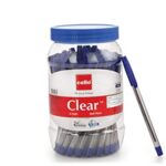 Cello Clear Blue Ball Pen Jar Of 60 Units |Ball Pens Blue | Jar Of 60 Units | Ball Pens Set For Students | Pens For Office Use | Ball Pens For Writing Pens | Best Pen For Exam