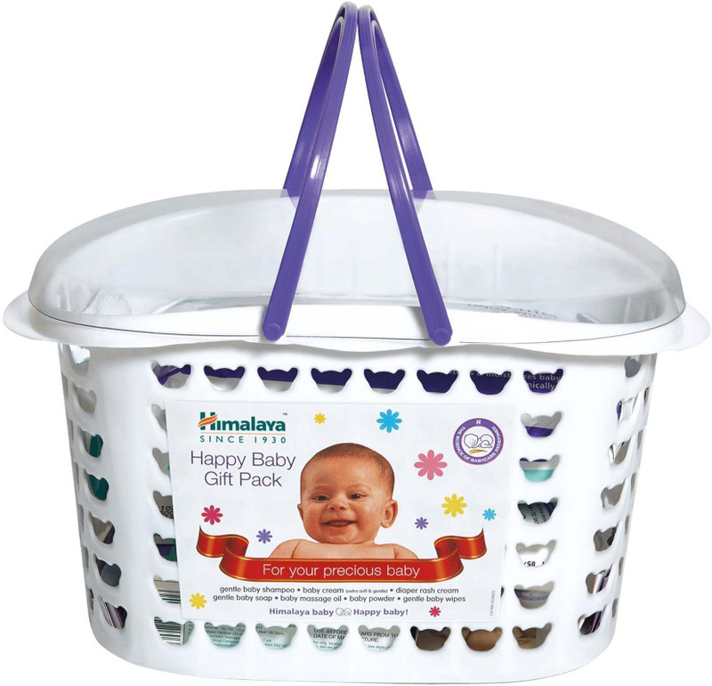 Himalaya Happy Baby Gift Basket (7 In 1)(White)