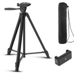 Digitek (Dtr 480Lw) 57 Inch Portable Aluminium Alloy Tripod With Smartphone Holder & 360° Ball Head, 3 Section Adjustment, 2Kg Load Capacity, Carry Bag, Compatible With Smartphone, Video Camera, Dslr.