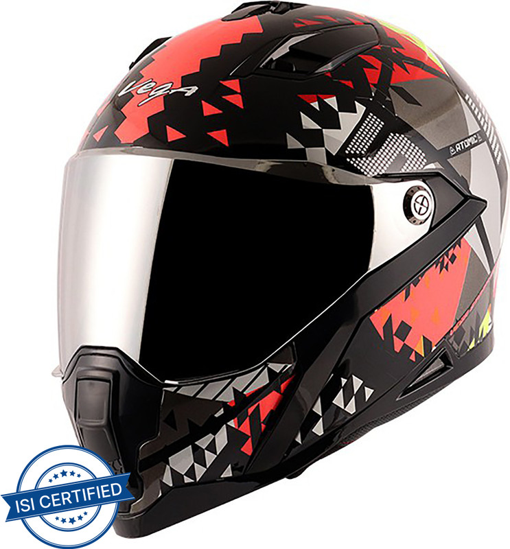 Vega Storm Atomic Motorbike Helmet(Black, Red)