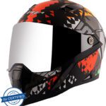 Vega Storm Atomic Motorbike Helmet(Dull Black, Orange)