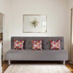 Primrose Cyrus Sofa Cum Bed Made Of Luxurious High Density Foam & Polyester Fabric (3-Person Sofa) (Grey)