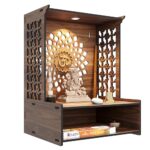 Rellon Industries Temple For Home, Mandir For Home For Pooja Mandir For Home Beautiful Wooden Temple For Home Pooja Stand For Home And Office With Led Spot Light Mandir (A4)