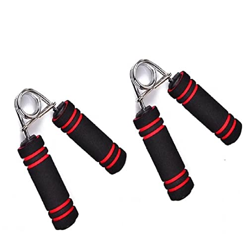 Spanco Pack Of 2 (One Pair) Hand Gripper Wrist Exerciser Fitness Foam Hand Grip For Gym Stretching Hand Strengtheners For Men Women (Black & Red)