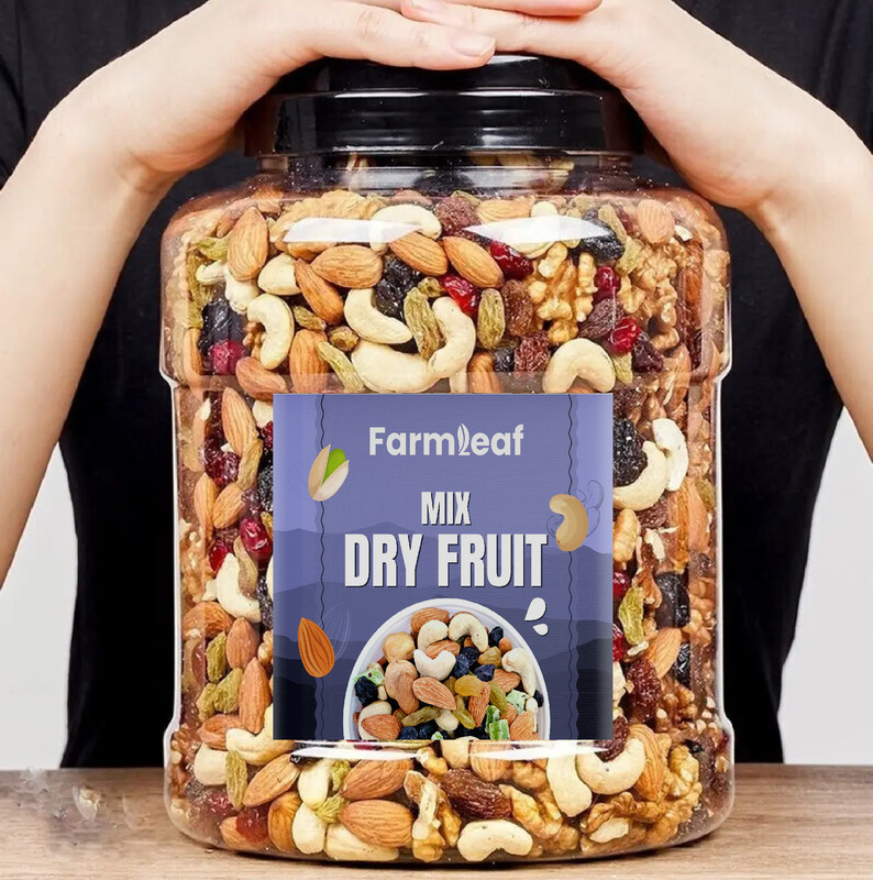 Farmleaf Mix Dry Fruit | Panchmeva | 500Gm | Almonds, Cashews, Raisins, Dry Dates, Assorted Fruits & Nuts(1 X 500 G)
