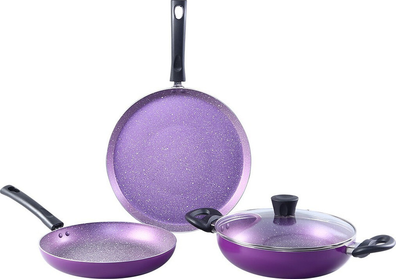 Wonderchef Tivoli Induction Bottom Non-Stick Coated Cookware Set(Aluminium, 4 – Piece)