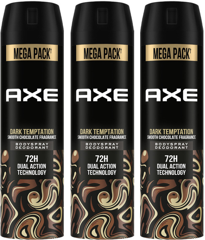 Axe Dark_Temptation Deodorant Spray – For Men(645 Ml, Pack Of 3)