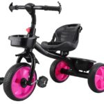 Maanit Kids Tricycle With Rear & Front Basket | Comfortable Cushioned Seat With Safety Belt | Baby Trike For Boys & Girls Ages 2 To 4 Years | Sturdy & Safe Tricycle