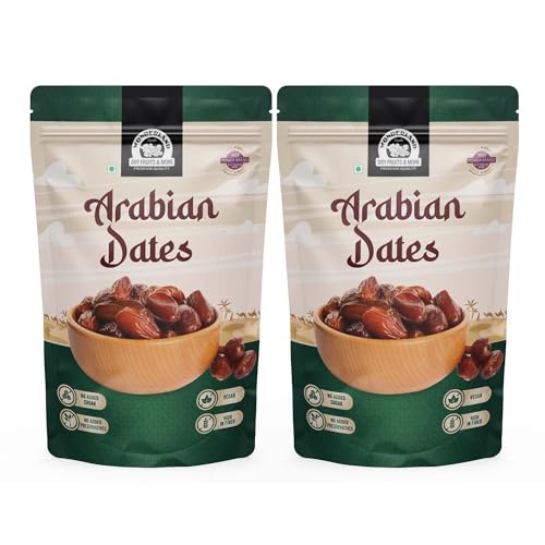 Wonderland Foods (Device) 1Kg (500G X 2) Premium Arabian Dates | Soft And Chewy Texture Khajur, Khajoor, No Preservatives, No Added Sugar, Rich In Iron, Fibre & Vitamins, Fresh