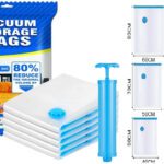 Xbey Space Saver Compression Sealer With Manual Pump Hanging Travel Storage Vacuum Bags(Pack Of 5)