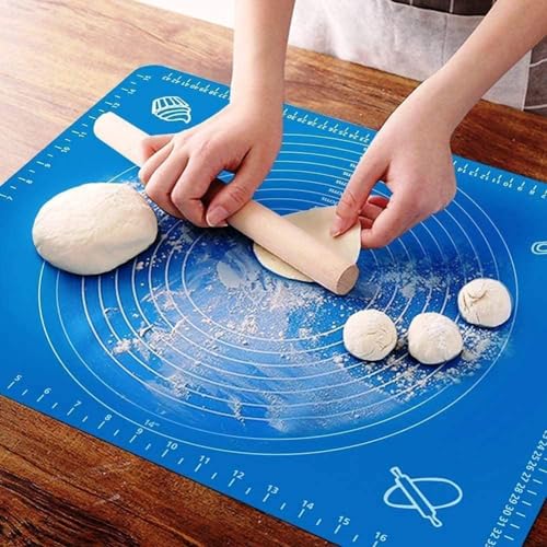 Silicone Roti Mat – Extra Thick Non-Stick Rolling Mat For Dough, Chapati, Fondant, Pastry, Pie Crust – Heat-Resistant Multipurpose Baking & Oven Liner (50L X 40W)