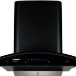 Crompton Chd-Ssc90Fle-Mbl Auto Clean Curved Glass 90 Cm| Low Noise Wall Mounted Midnight Black 1360 Cmh Chimney