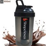 Gjshop Plastic Shakers For Protein Shake Bottle Gym Shaker Bottle 500 Ml Shaker(Pack Of 1, Black, Plastic)