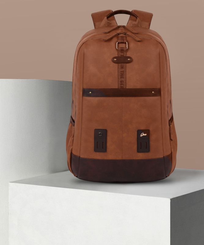 Gear Classic Anti Theft Faux Leather 31 L Laptop Backpack(Tan)