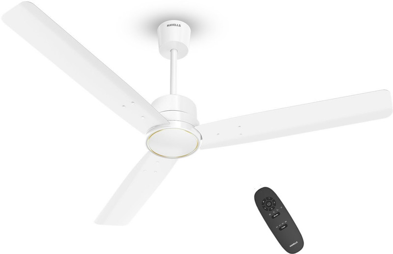 Havells Ambrose Slim With 2 Year Warranty Bldc Motor With Remote 1200 Mm Ceiling Fan(5 Star | Elegent White | Pack Of 1)