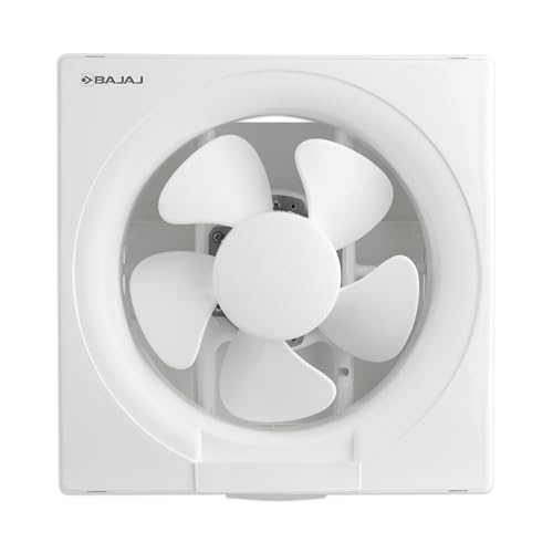 Bajaj Airout 200 Mm 4 Star Dom Exhaust Fan | Back Shutter | 100% Copper Motor | Auto Thermal Protector | Aerodynamaically Designed Blade【White】