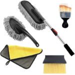 Flexi Madhav 5 Pcs Car Cleaning Brush|Interior & Exterior| With Long Handle Brush Car Cloth Wet And Dry Duster Set(Pack Of 5)