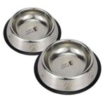 Furry Castle Stainless Steel Dog Bowl, Pet Feeder Water Food Bowl Non-Slip Puppy Dishes For Medium To Large Dogs | Bowl With Anti-Skid Rubber Base (Silver, 700Ml Pack Of 2)