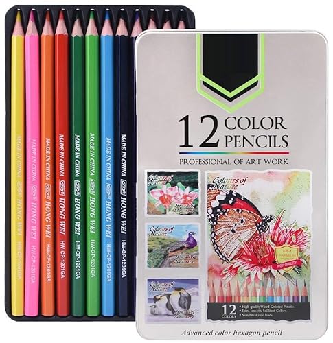 Corslet Pack Of 12 Oil Colour Pencils Set | Bright And Strong For Artists | Non-Toxic Colouring Set | Safe For Children | Diwali Gifts | Multicolor