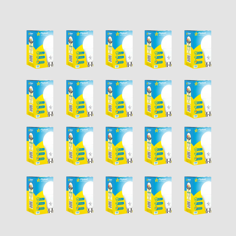 Flipkart Smartbuy 9 W Basic Round B22 Led Bulb(White, Pack Of 20)