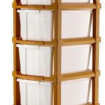 J K International 6 Compartments Plastic Multipurpose Drawer, Storage Organizer Home(White)