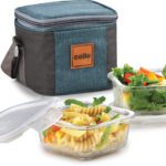 Cello Elite Square, Leakproof, Microwave Safe (320 Ml) 2 Containers Lunch Box(640 Ml)