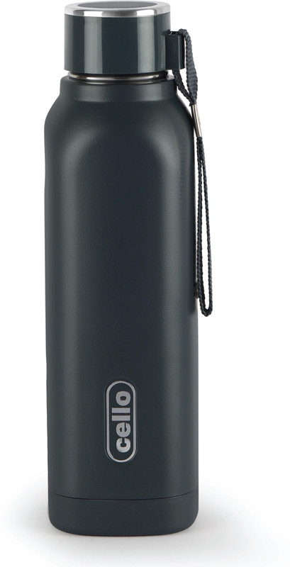 Cello Puro Steel-X Royce 600 | Pu Insulation | Leak Proof | Wide Mouth | 500 Ml Bottle(Pack Of 1, Grey, Steel)