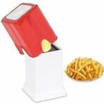 Sweetberg 5201 Potato Chips Cutter/Slicer French Fries Maker Red Potato French Fries Finger Chips Cutter Slice Maker Machine Pack Of 1 Potato Scraper (Single Pcs) Na Peeler(Red, White)