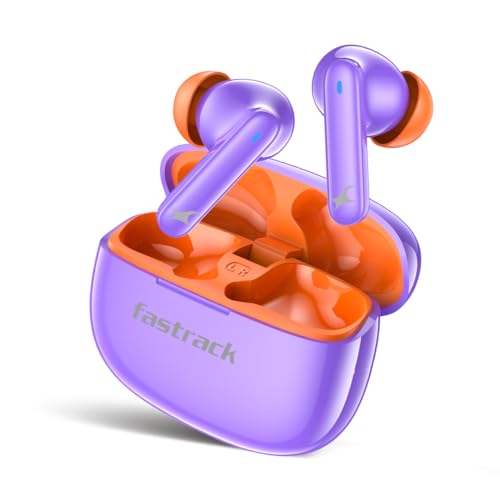 Fastrack Fpods Fx101|Bt5.4 Tws Earbuds, 40Hrs Playtime, Quad Mic Enc For Crystal Clear Calls, Low Latency Gaming Mode Upto 50Ms,Nitrofast Charge