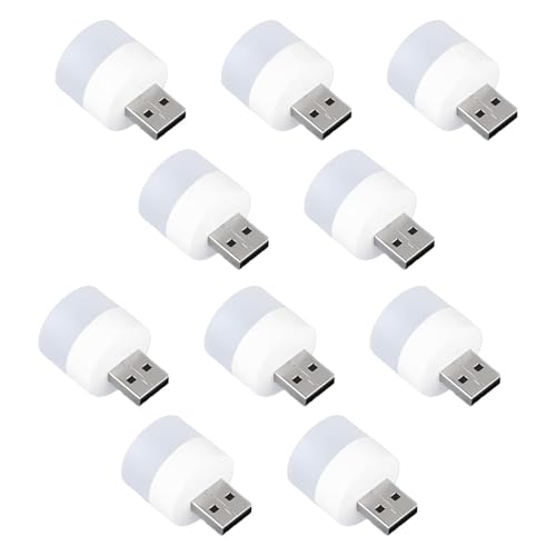 Mobeeta Usb Led Mini Light Bulb 1W – Portable Usb Lamp For Reading, Laptop, Power Bank, Pc, Bedroom | Eye Protection White Light For Study, Travel, Emergency & Night Use (Pack Of 10Pcs)