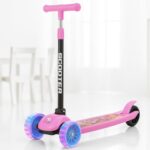 Storio Kick Scooter With Adjustable Height | Foldable | Skate Ride For Kids With Pvc Wheels | Age 2–12 Years | Max User Weight 60 Kg – Pink