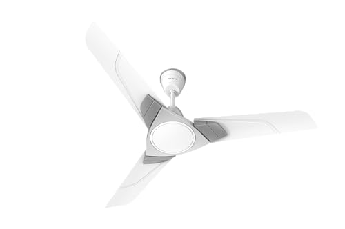 Polycab Aereo Plus Star Rated, 1200Mm Ceiling Fan For Home | High Speed & Air Delivery | Saves Up To 33% Electricity, Rust-Proof Blades, 52 Watt | 3-Yr Warranty【Pearl White Cloud Grey Silver】