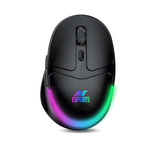 Ant Esports Gm325 Pro Mini Wireless Static Rgb Gaming Mouse, 2.4G Wireless, 5 Buttons, Usb Nano Receiver, Black
