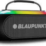 Blaupunkt Atomik Kolors 35W Boombox I Jazzy Halo Lights I Voice Changer Wireless Mic 35 W Bluetooth Party Speaker(Black, 2.0 Channel)