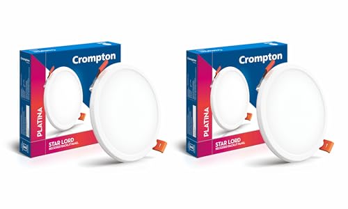 Crompton Star Lord | Recessed Ceiling Lights | 5W | Round | Warm White | For False Ceiling Installation | Cutout: 3″ | For Home, Living Room, Office & Shops | Pack Of 2