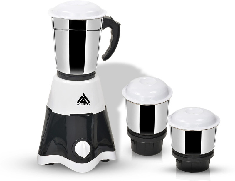 Athots Novak 700 W Mixer Grinder(Novak Powerful Hybrid 100% Copper Motor | 3 Jars | Black, White)