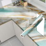 Jb’S Land 2024 New Vinyl Marble Wallpaper Peel And Stick Waterproof Wallpaper For Home Kitchen Countertop Cabinet Furniture Oil Proof Kitchen Stickers (60X200) (2024 New Sky Gold)