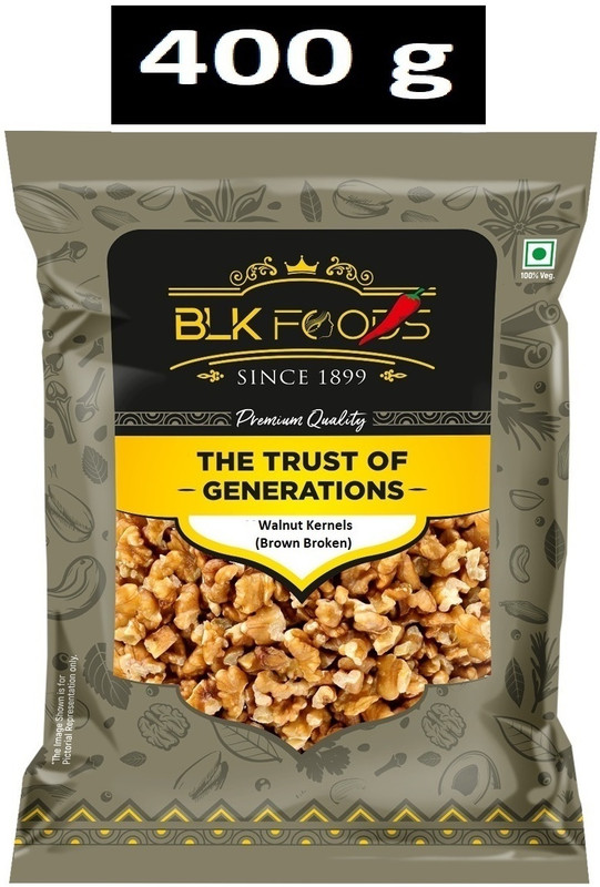 Blk Foods Daily Walnut Kernels (Brown Broken) Walnuts(1 X 400 G)