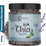 Amayu Raw Organic For Weight Loss & Eating| Omega 3, Zinc&Fiber, Rich In Calcium Combo Chia Seeds(200 G)
