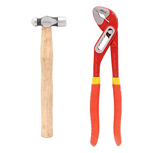 Suzec Johnson Plumber Tool Kit Ball Pein Hammer With Handle & Water Pump Plier Box Joint