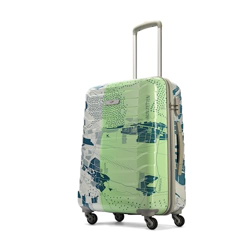 Skybags Abs Trooper Medium Size Hardshell Luggage (65 Cm) | Printed Luggage Inline Trolley Bag With 4 Wheels And Resetable Combination Lock | Unisex, Green