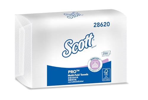 Scott Multi-Fold Paper Towel 28620-1 Pack X 250 Sheets (White Colour – Sheet Size 24 Cm X 19.6 Cm)