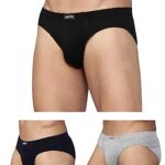 Levi’S Men’S Cotton Style #011 Comfort Regular Fit Solid Brief (Pack Of 3) (#011-Brief-Lt Gmel/Blk-P3_Lt, Dk. Grey Melange,Black_Xl)