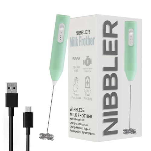 Nibbler Home Rechargeable Milk Frother & Coffee Whisker With Dual Spring Technology | 1 Year Replacement Warranty | Easy Storage