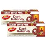 Dabur Dant Rakshak Ayurvedic Toothpaste – 700G (175G X 4) | With Goodness Of 32 Ayurvedic Herbs | Prevents & Calms Gum Pain | Kills Germs | Complete Family Toothpaste | No Added Fluorides & Parabens